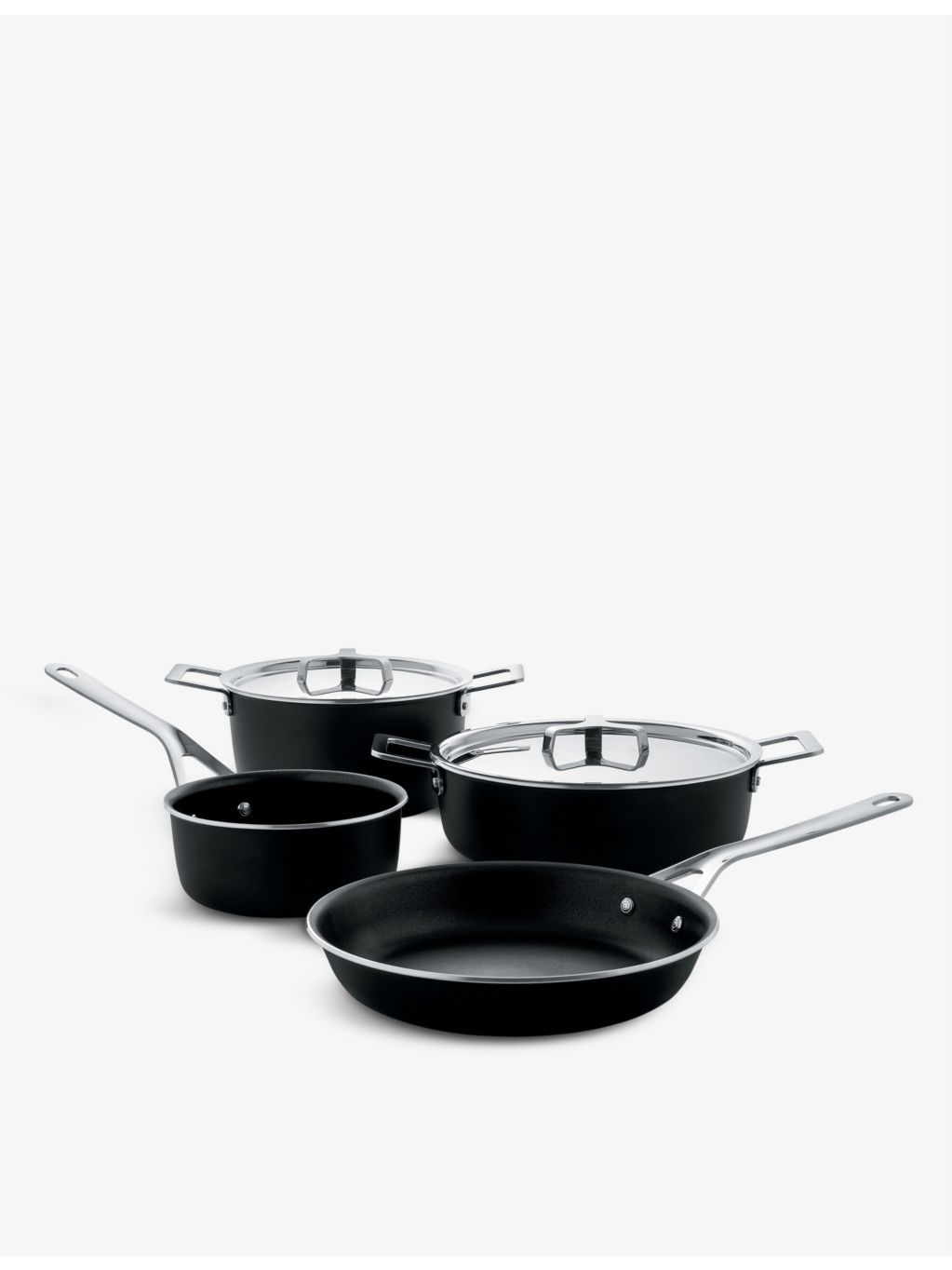 Alessi aluminium non-stick pots and pans six-piece set, UK version