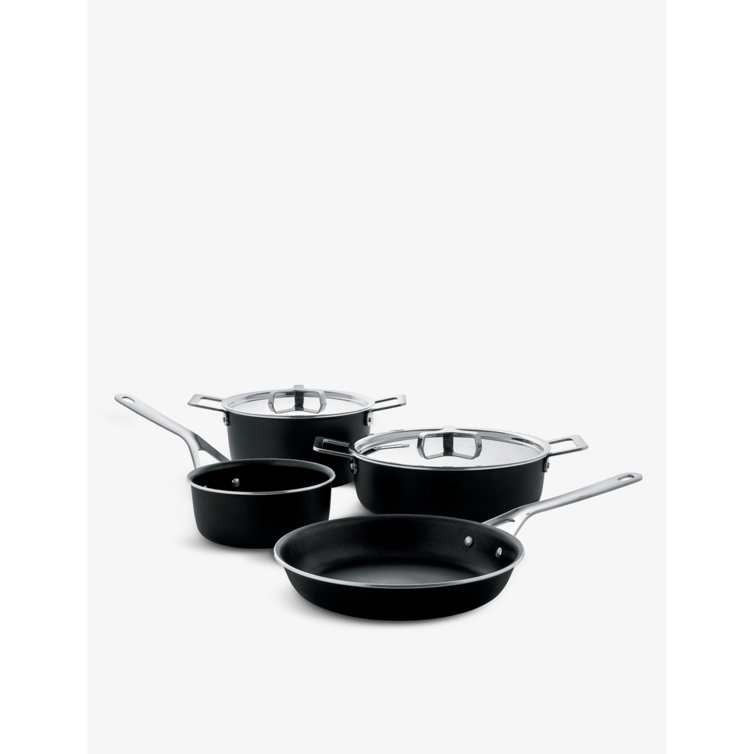 Alessi aluminium non-stick pots and pans six-piece set, UK version