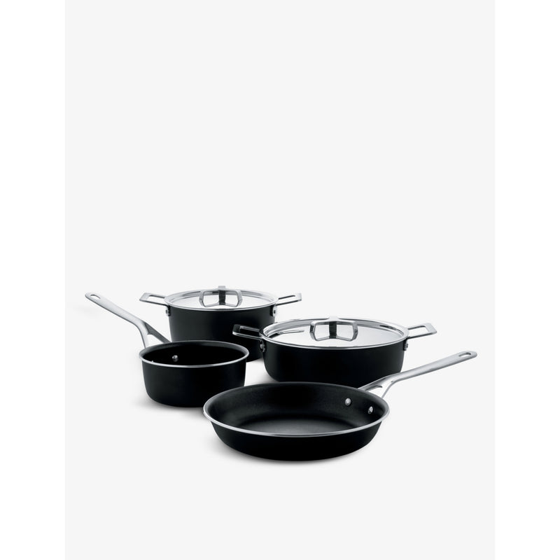 Alessi aluminium non-stick pots and pans six-piece set, UK version