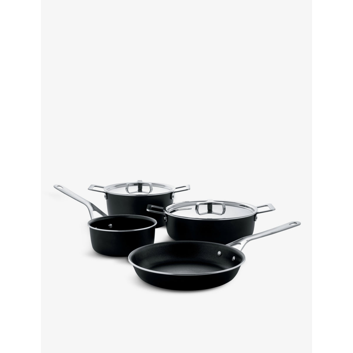 Alessi aluminium non-stick pots and pans six-piece set, UK version