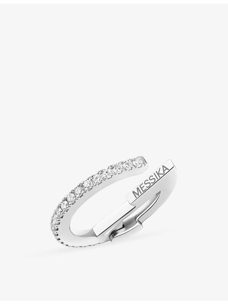 Messika Gatsby diamond clip-on earrings, 18ct white gold, imported from the UK