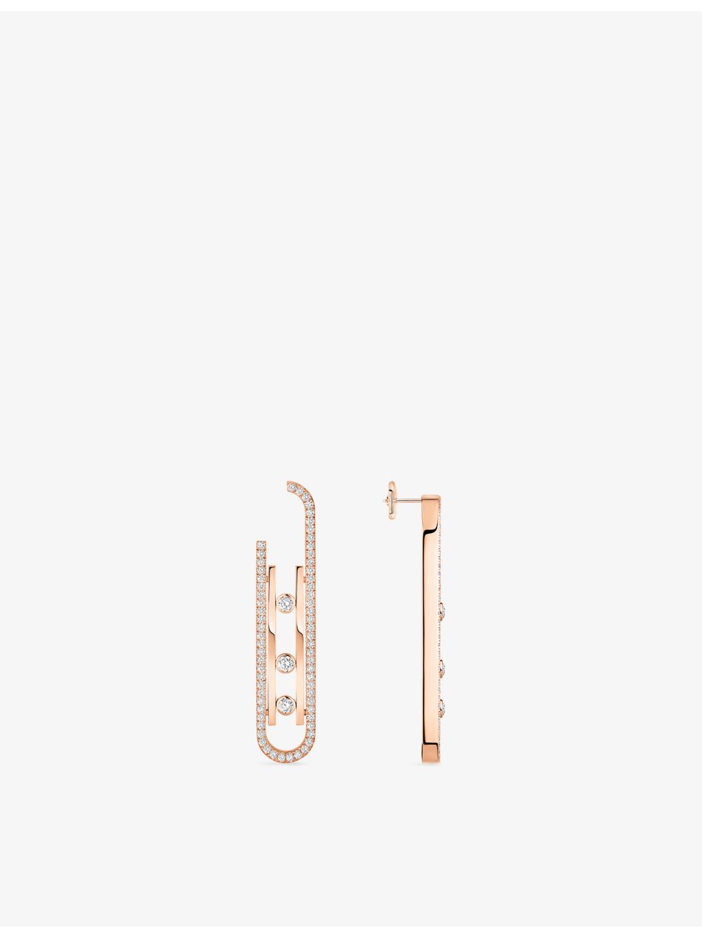 Messika Move 10th diamond earrings in 18ct rose gold - British product