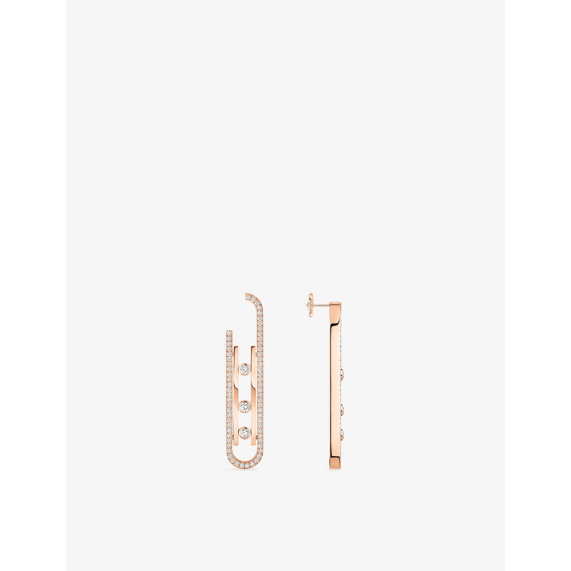 Messika Move 10th diamond earrings in 18ct rose gold - British product