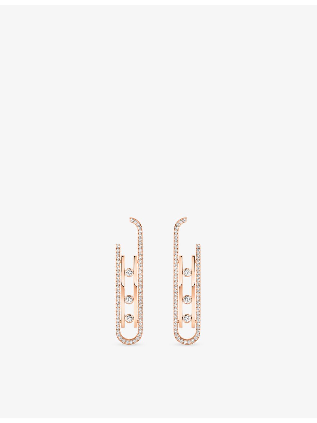 Messika Move 10th diamond earrings in 18ct rose gold - British product