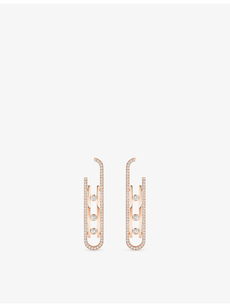 Messika Move 10th diamond earrings in 18ct rose gold - British product