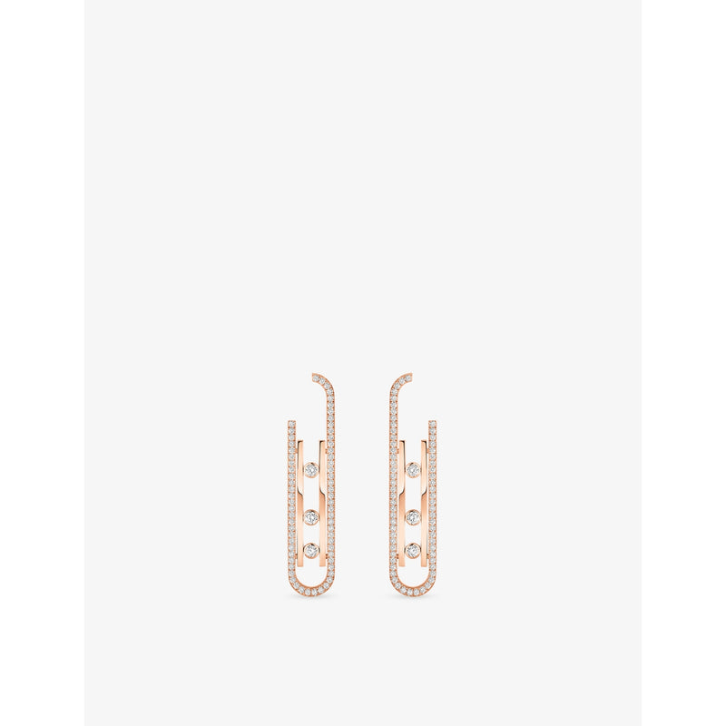 Messika Move 10th diamond earrings in 18ct rose gold - British product