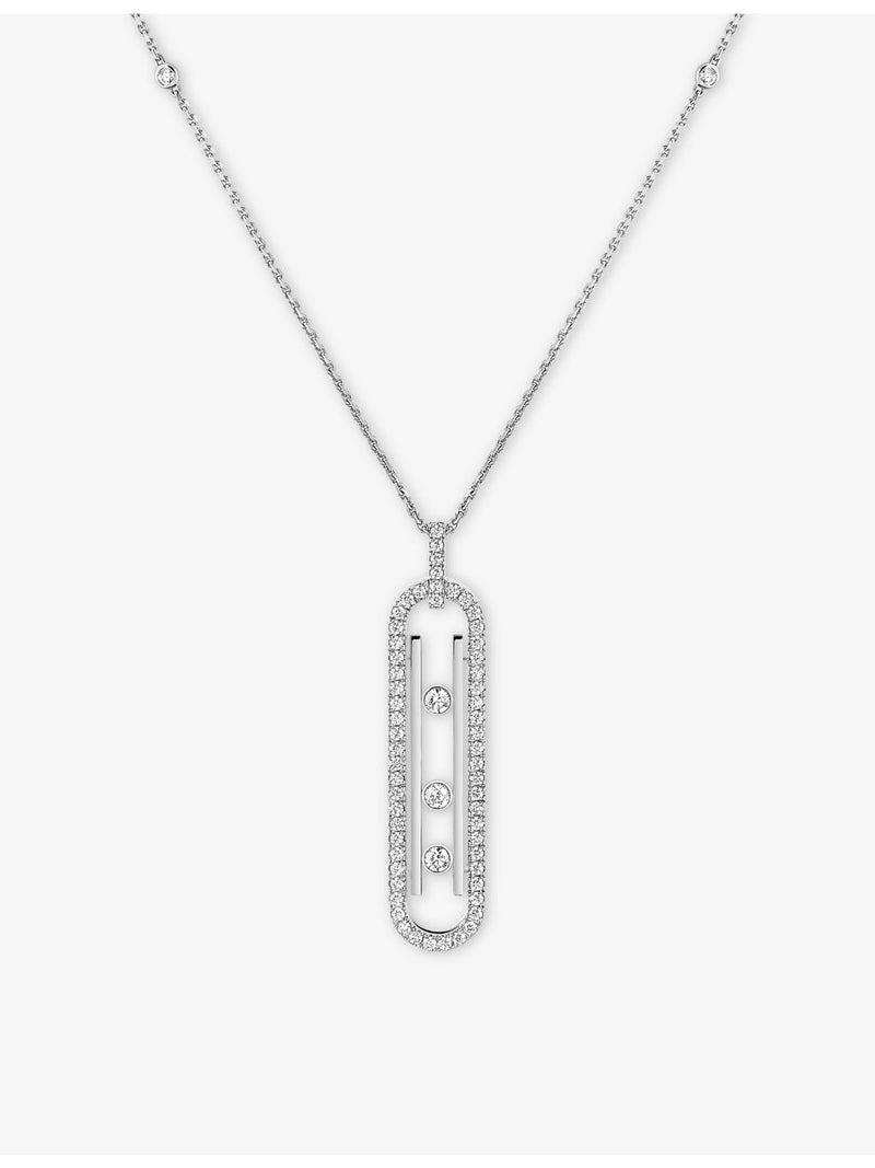 Messika 18ct white gold diamond necklace with 0.74ct stones, UK version