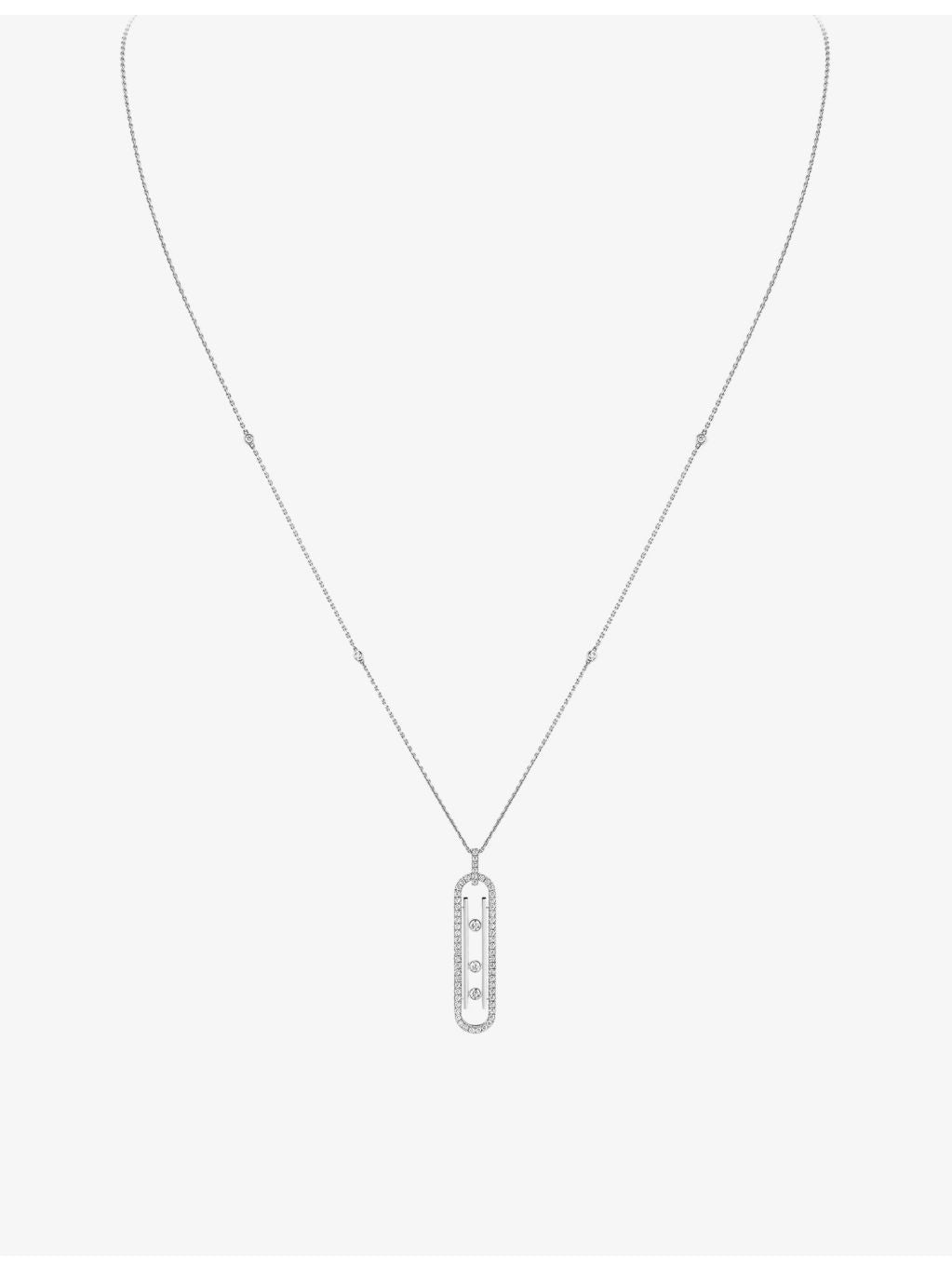 Messika 18ct white gold diamond necklace with 0.74ct stones, UK version