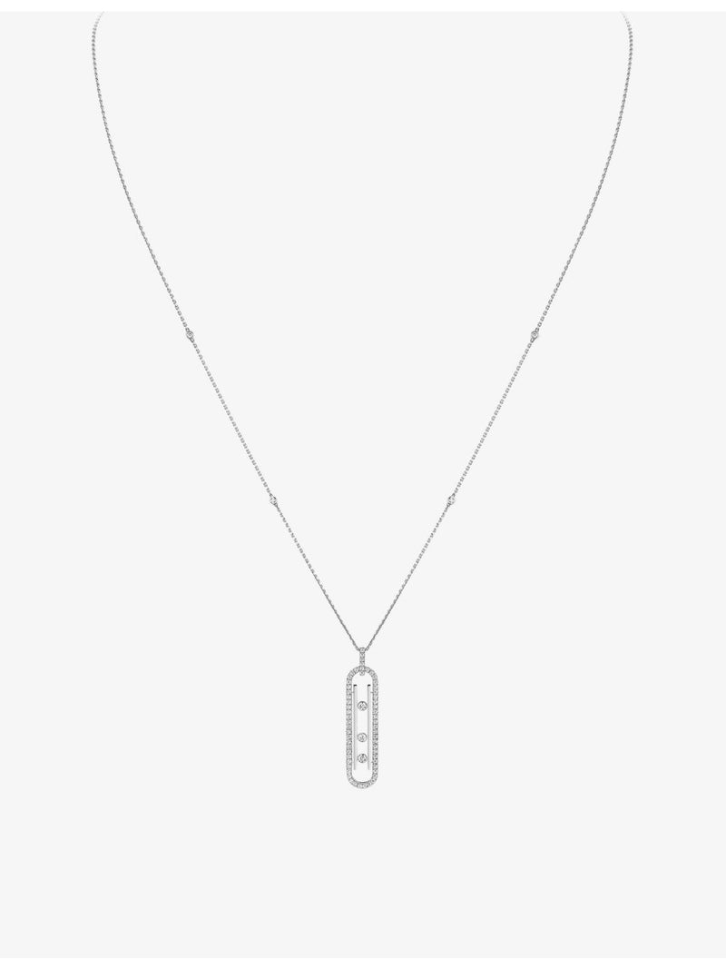 Messika 18ct white gold diamond necklace with 0.74ct stones, UK version