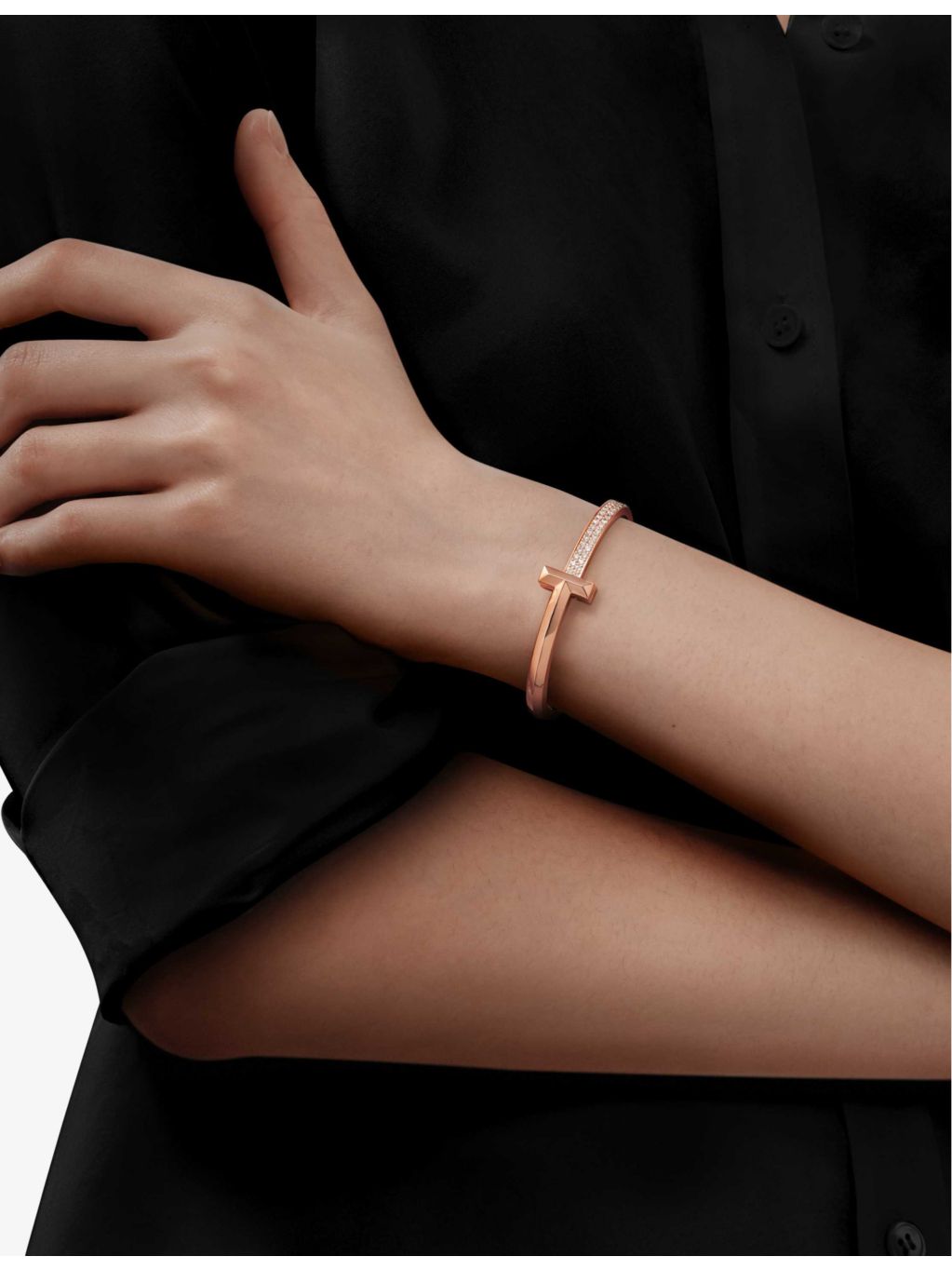 Tiffany T1 rose gold diamond bracelet, imported from the UK