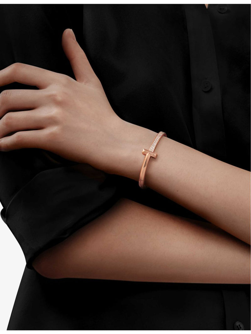 Tiffany T1 rose gold diamond bracelet, imported from the UK