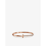 T1 Narrow 18ct rose gold and diamond bracelet - S