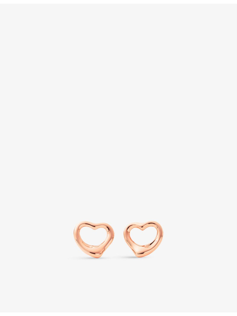 Tiffany Elsa Peretti open heart earrings 18ct rose gold (British brand)