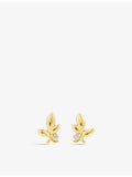 Olive Leaf diamond and 18ct yellow-gold earrings