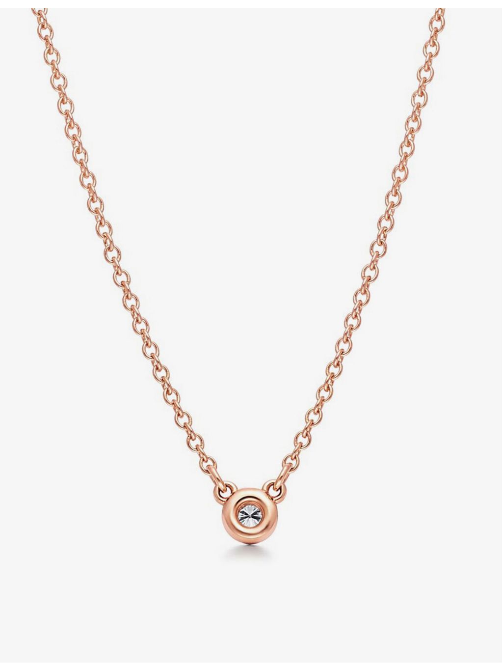 Tiffany & Co 18ct rose gold diamond pendant - British product