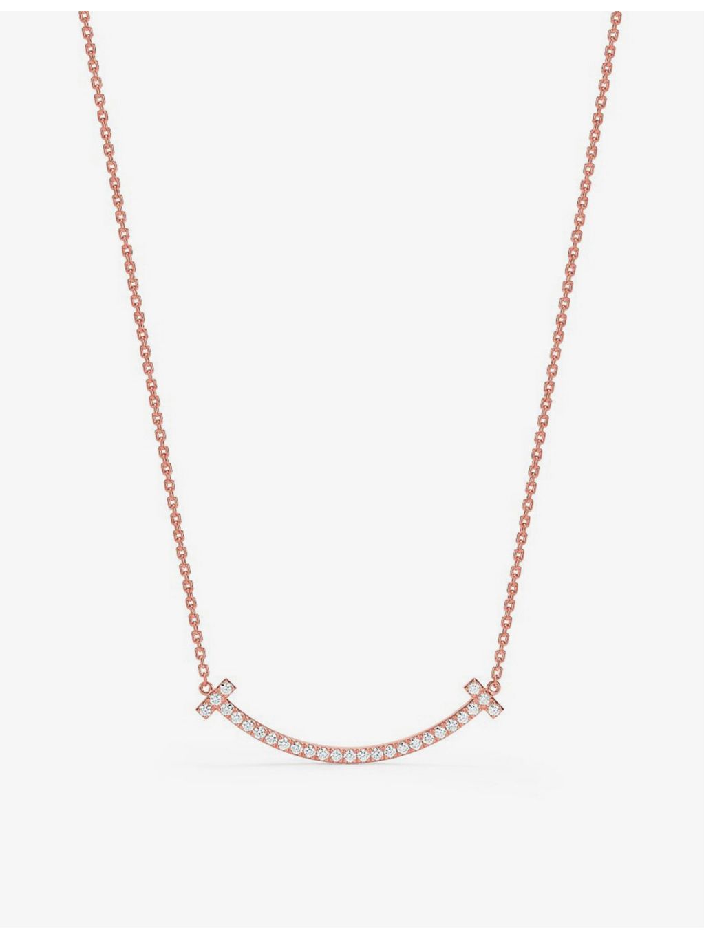 Tiffany T Smile rose-gold diamond necklace - British product