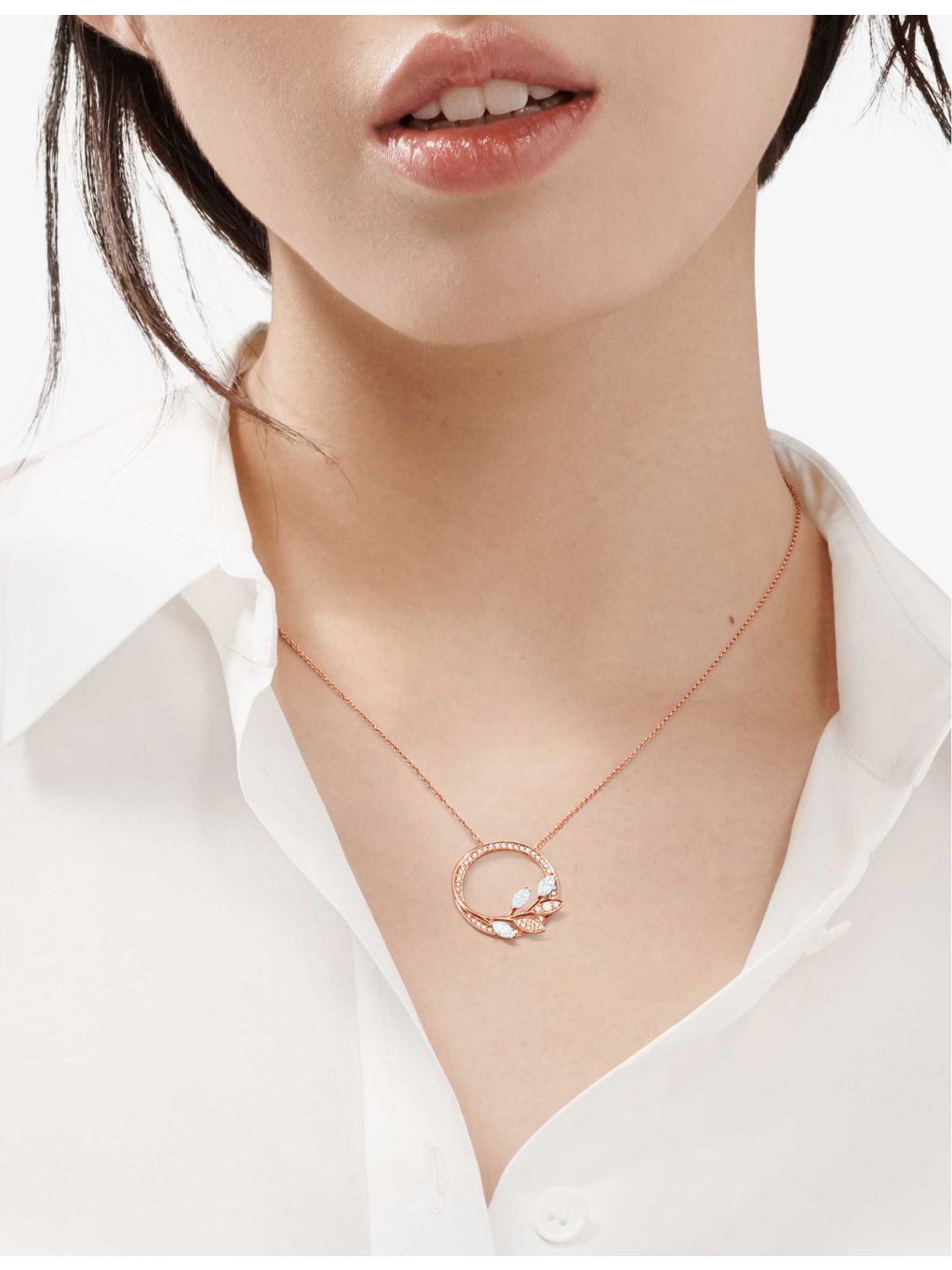 Tiffany large 18ct rose gold 0.70ct diamond pendant, imported from the UK