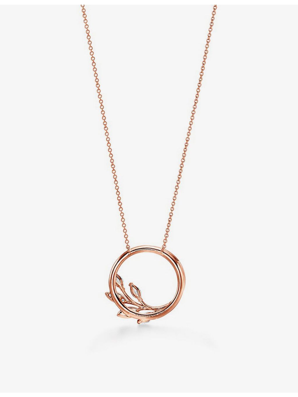 Tiffany large 18ct rose gold 0.70ct diamond pendant, imported from the UK