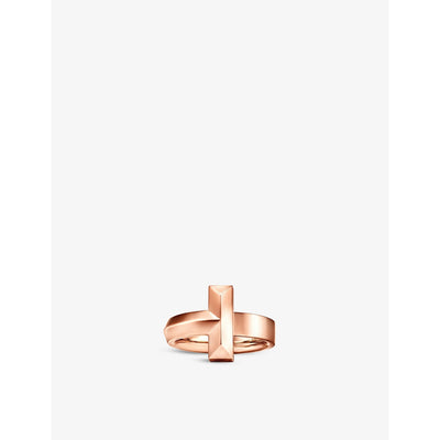 selfridges Tiffany & Co. T T1 Wide 18ct Rose Gold Ring- Buy online at McGrocer