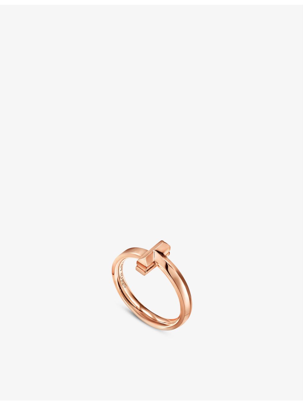 Tiffany T1 narrow 18ct rose-gold ring, imported from the UK