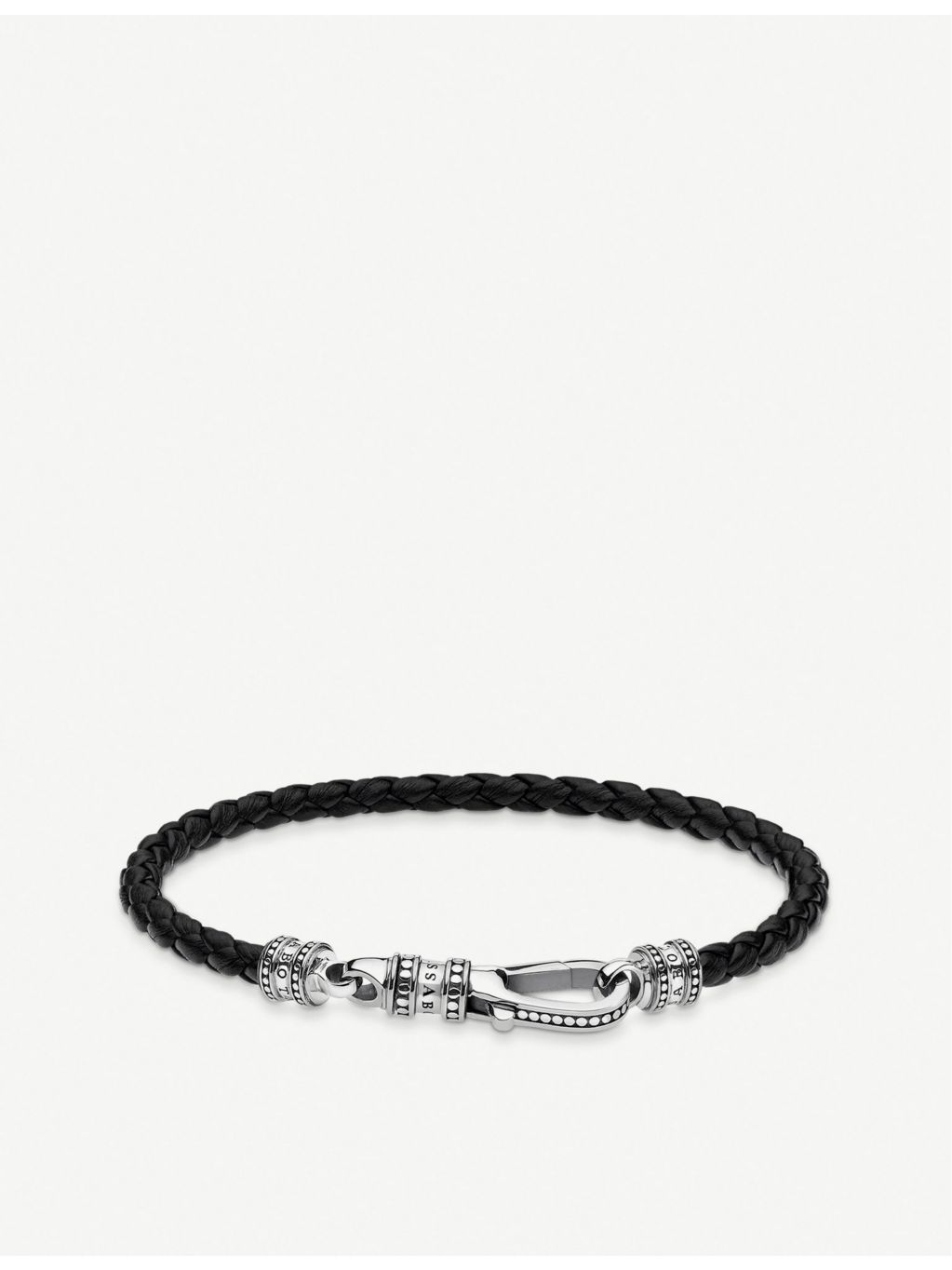 Thomas Sabo braided leather sterling-silver bracelet 17cm, imported from the UK