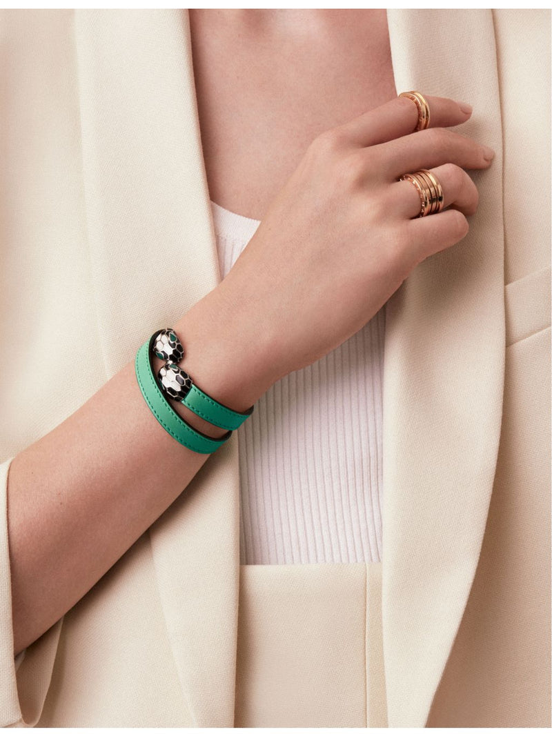Bulgari Serpenti Forever wrap-around leather and enamel bracelet, UK version
