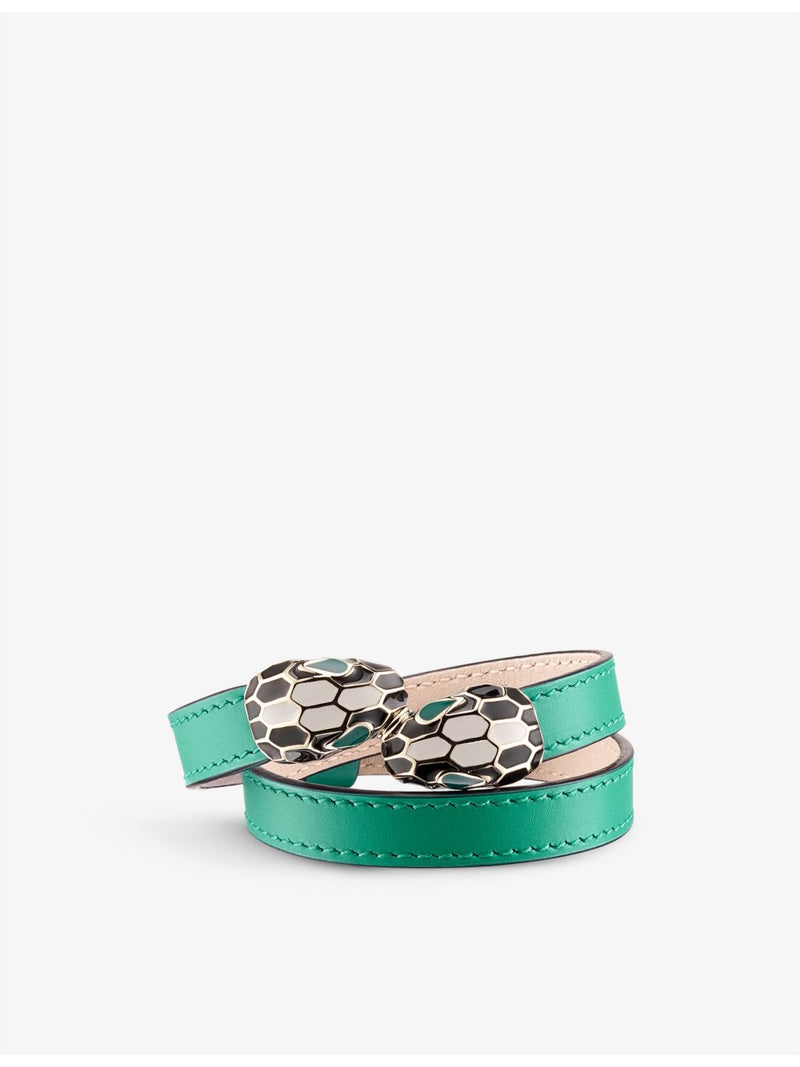 Bulgari Serpenti Forever wrap-around leather and enamel bracelet, UK version