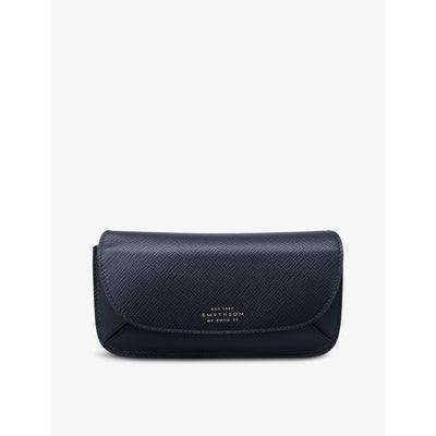 selfridges Smythson Panama Concertina Leather Sunglasses Case- Buy online at McGrocer