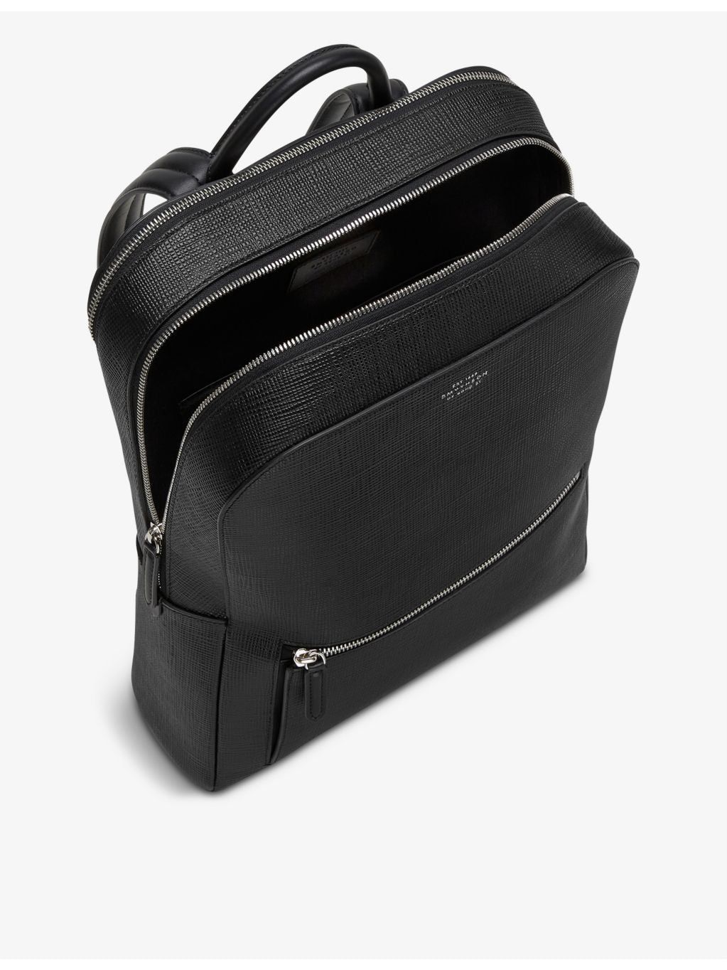 Smythson Panama zip-around leather backpack, imported from the UK