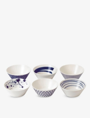 Royal Doulton Pacific porcelain cereal bowls set of six 16cm (British brand)