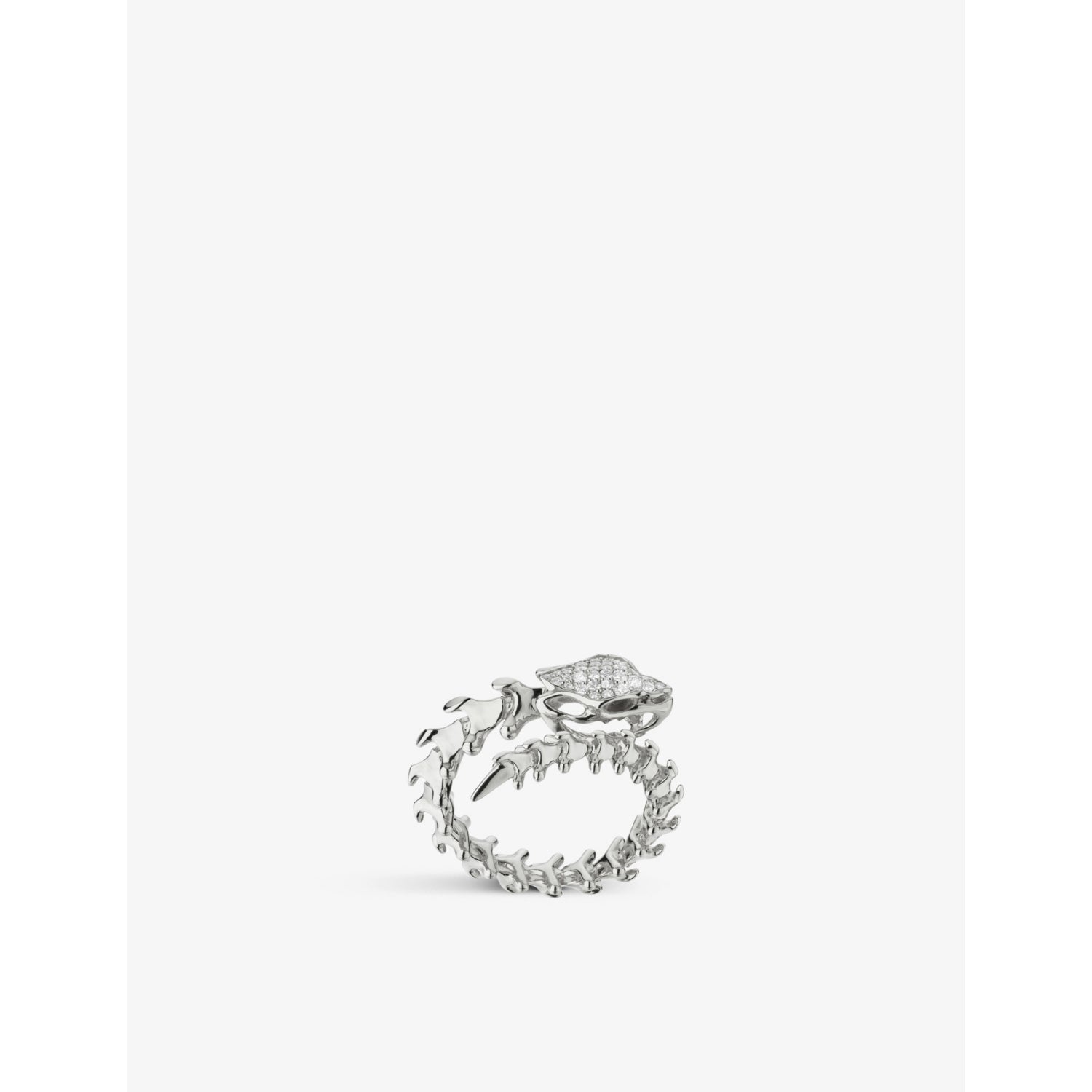 Serpent Trace sterling silver and diamond wrap ring - M