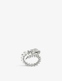 Serpent Trace sterling silver and diamond wrap ring - M