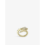 Serpent Trace yellow gold vermeil and diamond wrap ring - M