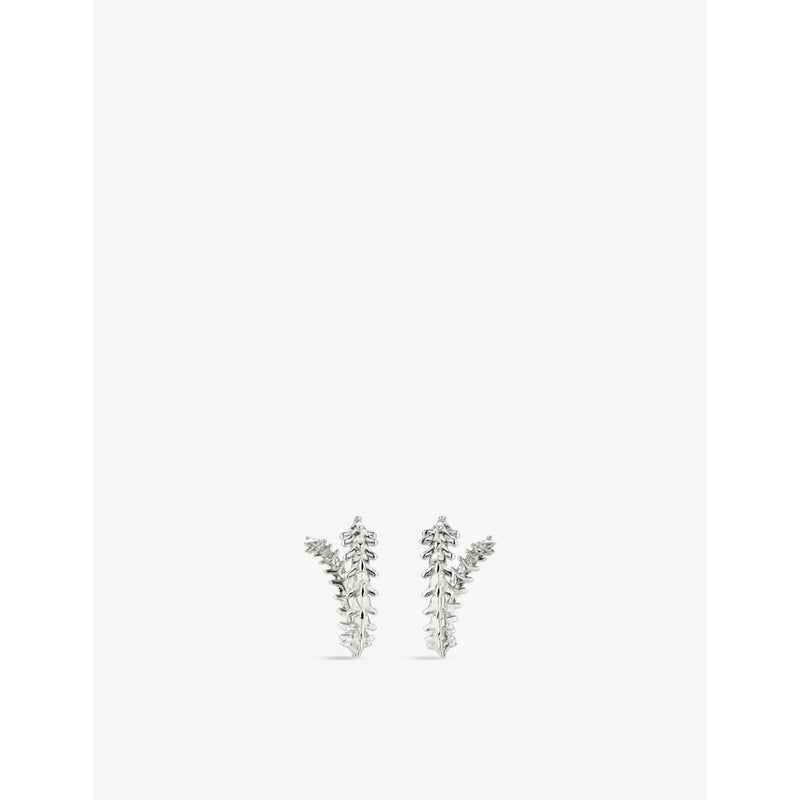 Shaun Leane mini hoop earrings in sterling silver, imported from the UK