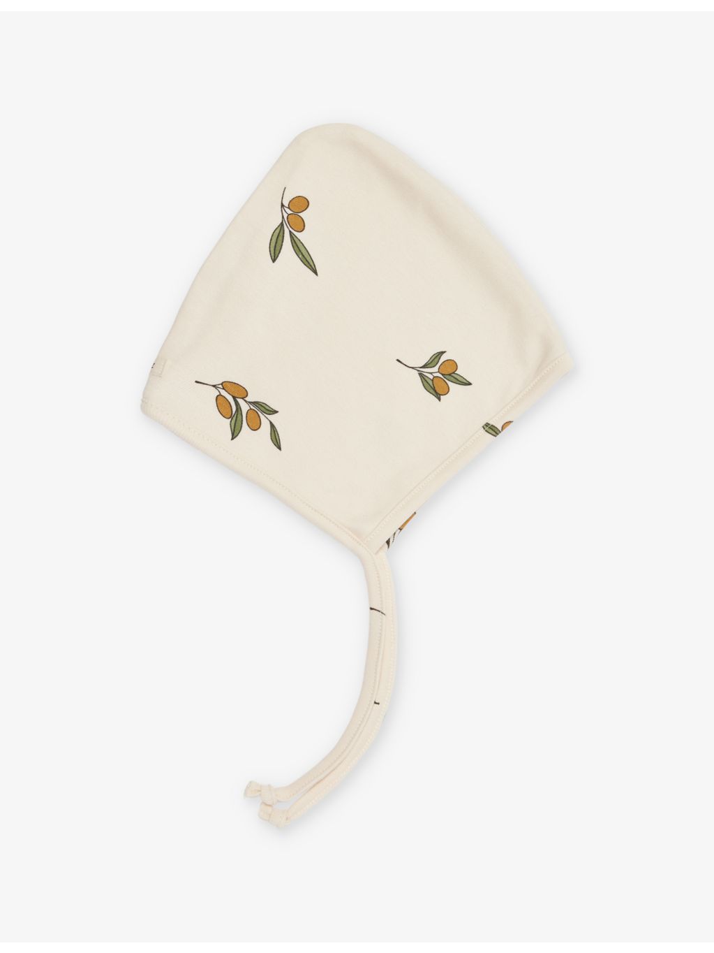 Organic Zoo baby bonnet olive print 0-12 months, imported from the UK