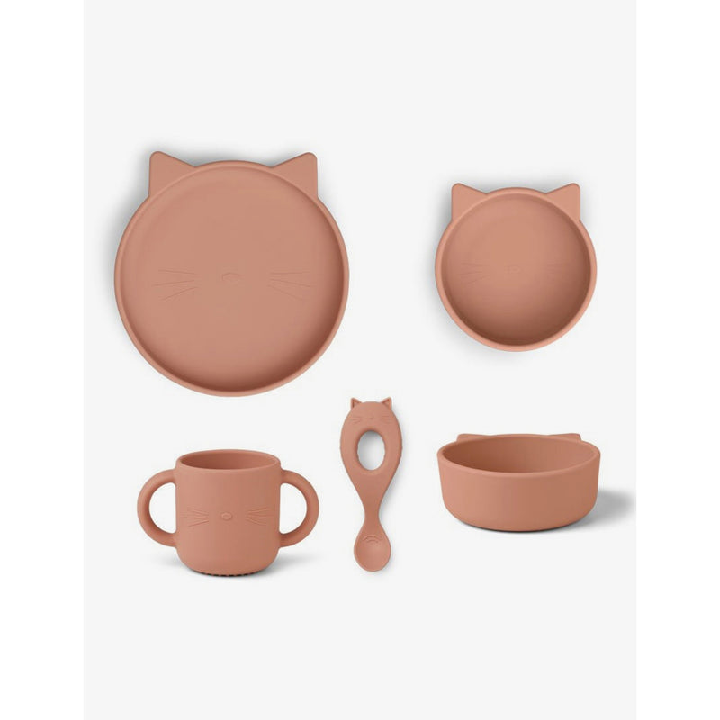 Liewood silicone tableware set animal shape four pieces, UK version