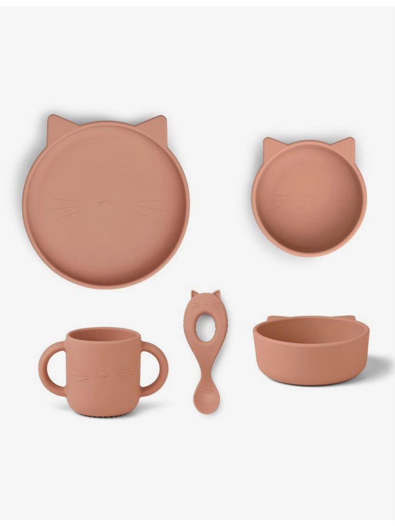 Liewood silicone tableware set animal shape four pieces, UK version