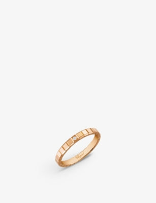 Chopard Ice Cube 18ct Rose-Gold and 0.01ct Round-Cut Diamond Ring