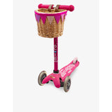 Micro wicker bike basket with bunting embellishment (British brand)