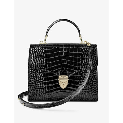 selfridges Aspinal of London Mayfair Large Croc-Embossed Leather Top-Handle Bag- Buy online at McGrocer