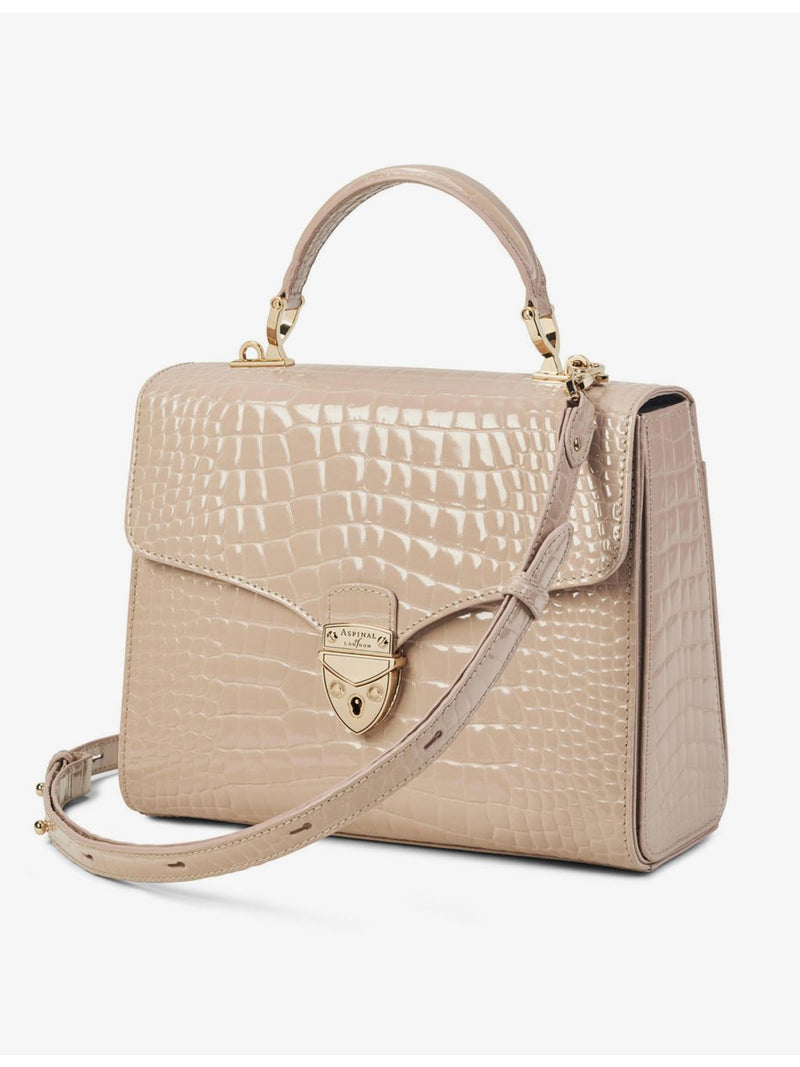 Aspinal of London Mayfair croc-embossed leather top-handle bag, UK version