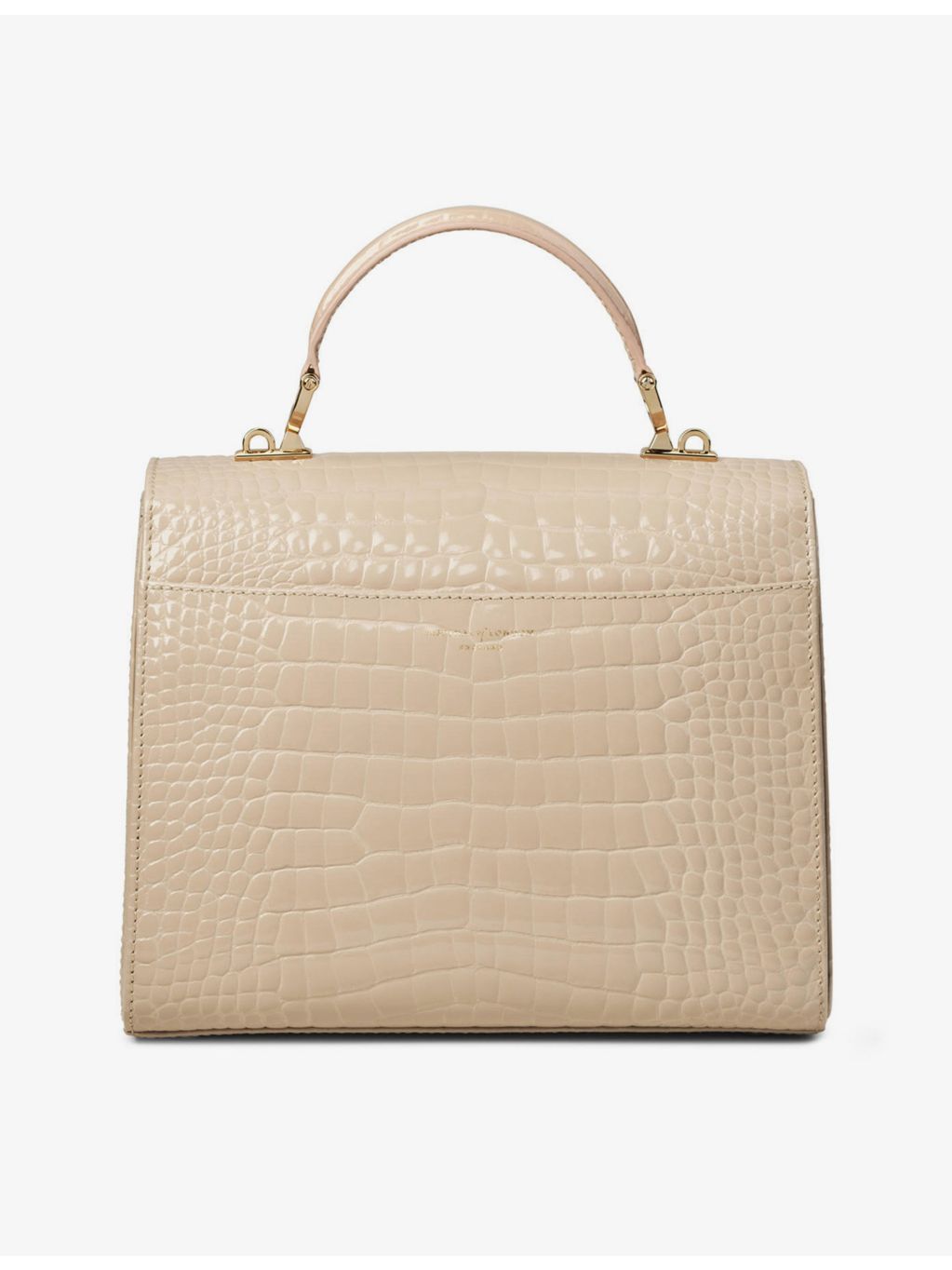 Aspinal of London Mayfair croc-embossed leather top-handle bag, UK version