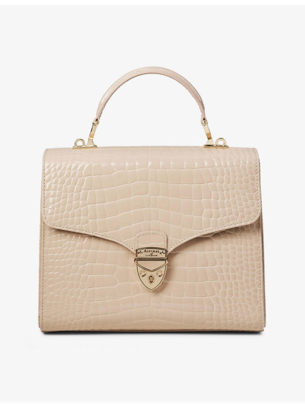 Aspinal of London Mayfair croc-embossed leather top-handle bag, UK version