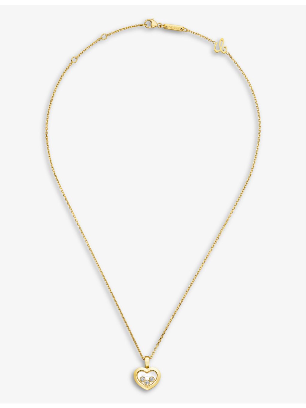 Chopard pendant necklace in 18ct yellow gold with 0.15ct diamonds, UK version
