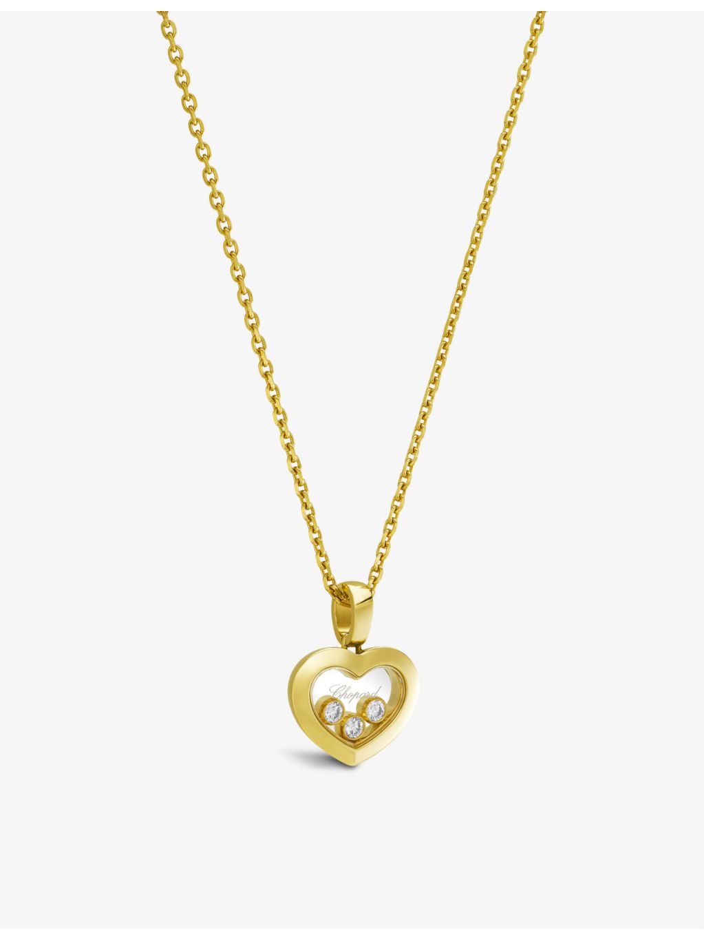 Chopard pendant necklace in 18ct yellow gold with 0.15ct diamonds, UK version