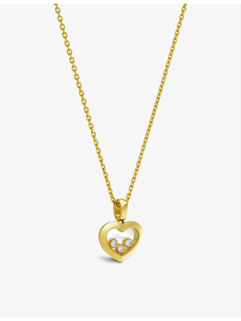 Chopard pendant necklace in 18ct yellow gold with 0.15ct diamonds, UK version