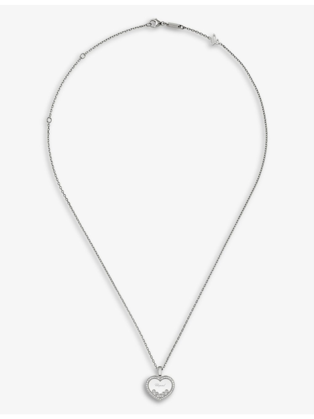 Chopard Happy Diamonds white gold pendant necklace, 0.73ct, imported from the UK