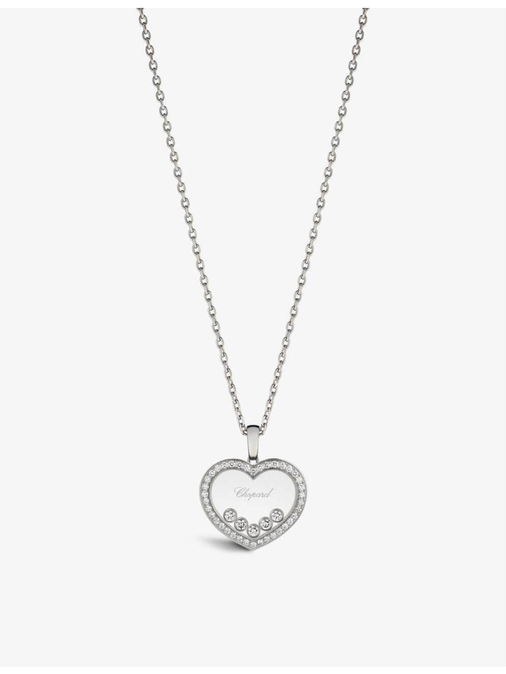 Chopard Happy Diamonds white gold pendant necklace, 0.73ct, imported from the UK