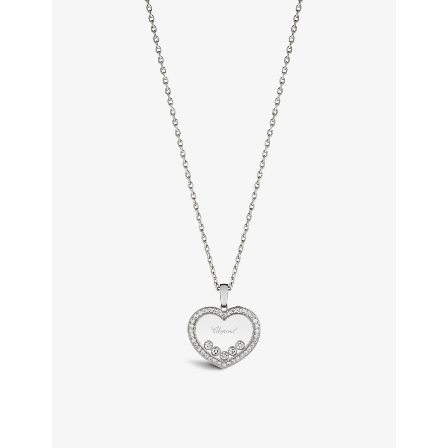 Chopard Happy Diamonds white gold pendant necklace, 0.73ct, imported from the UK