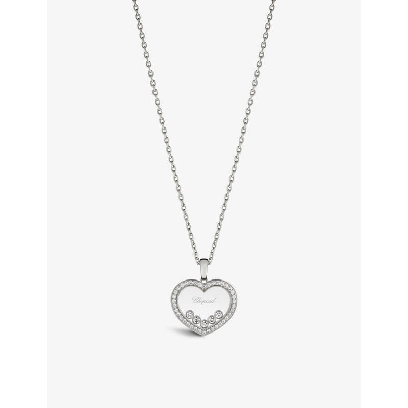 Chopard Happy Diamonds white gold pendant necklace, 0.73ct, imported from the UK